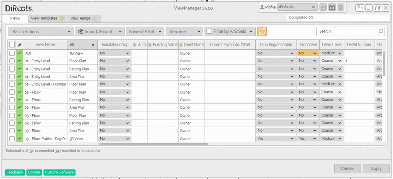 ViewManager importing profiles